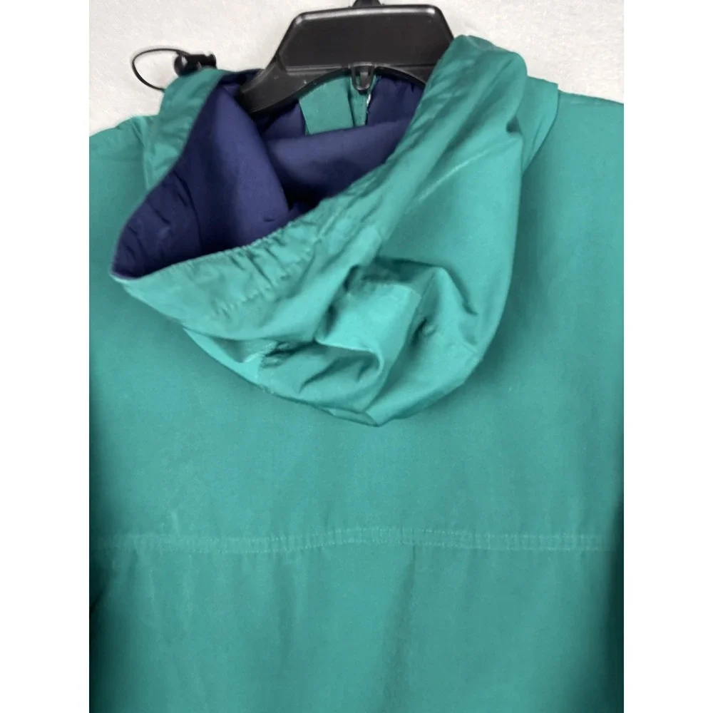 Timberland Jacket Mens Large Green 1/2 Zip Hooded Windbreaker Performance Anorak